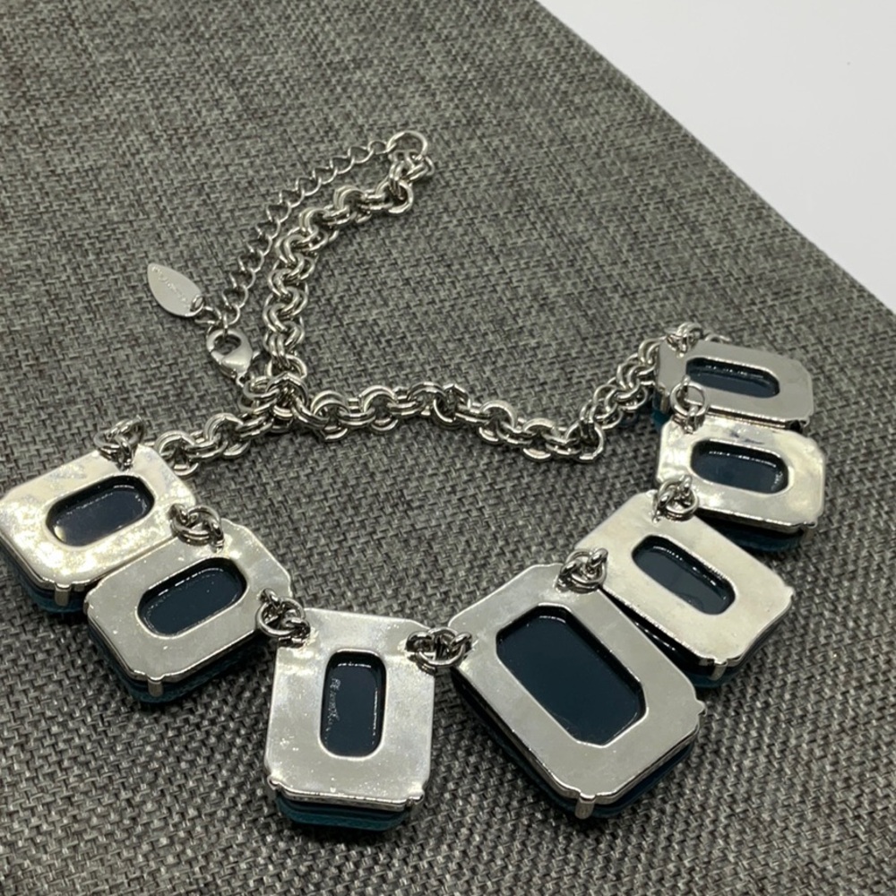 Coldwater Creek Blue Color Block Necklace - Picture 6 of 6